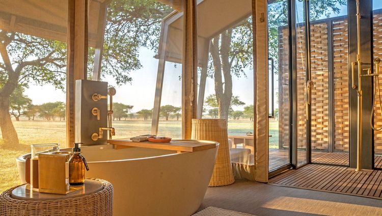 Singita Sabora Tented Camp - Bad einer Suite