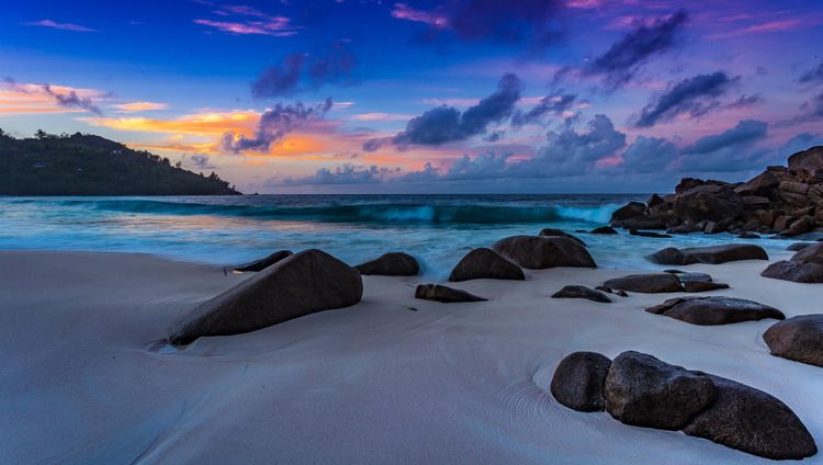 Banyan Tree Seychelles-Strand-Abendstimmung