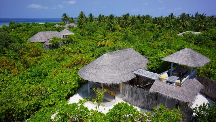 Six Sense Laamu - Beach Villa von Oben